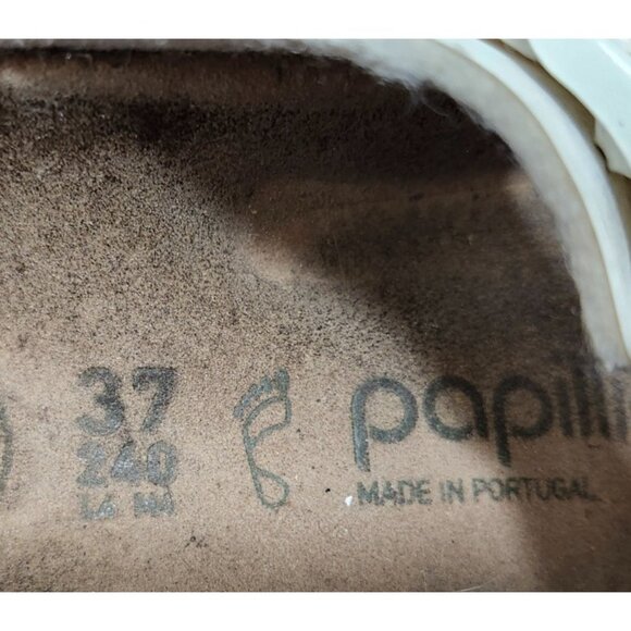 PapilliobyBirkenstock Gizeh Platform Sandals White Leather Cork Footbed Comfort - Picture 11 of 15